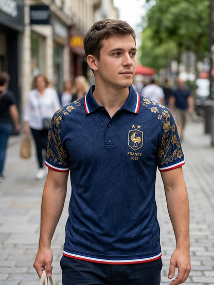 Polo homme imprimé France Football