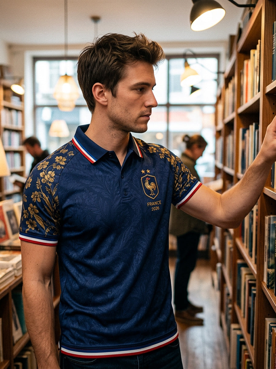 Polo homme imprimé France Football
