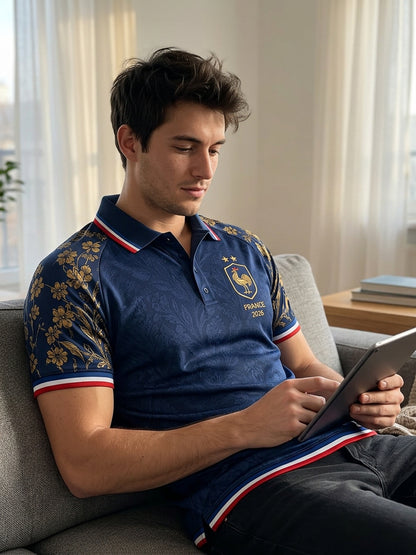 Polo homme imprimé France Football