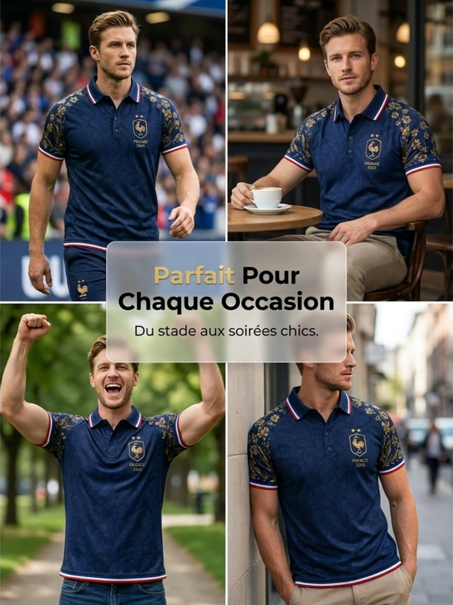 Polo homme imprimé France Football