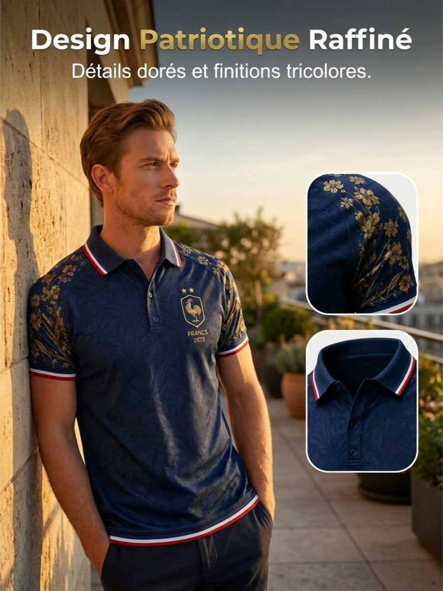 Polo homme imprimé France Football