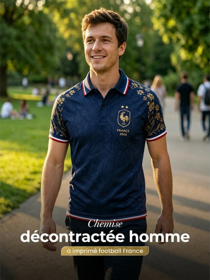 Polo homme imprimé France Football