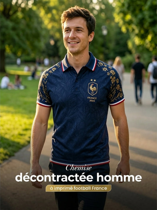 Polo homme imprimé France Football