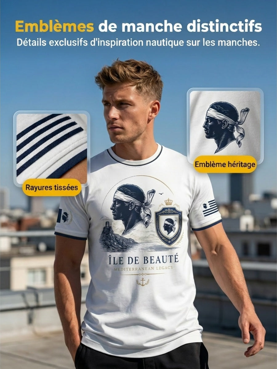 T-shirt pour homme imprimé du drapeau de la Corse