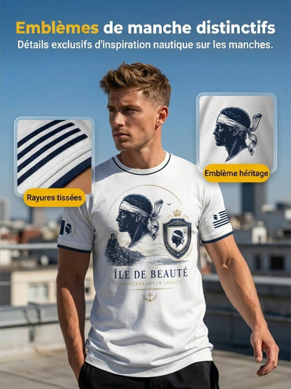 T-shirt pour homme imprimé du drapeau de la Corse