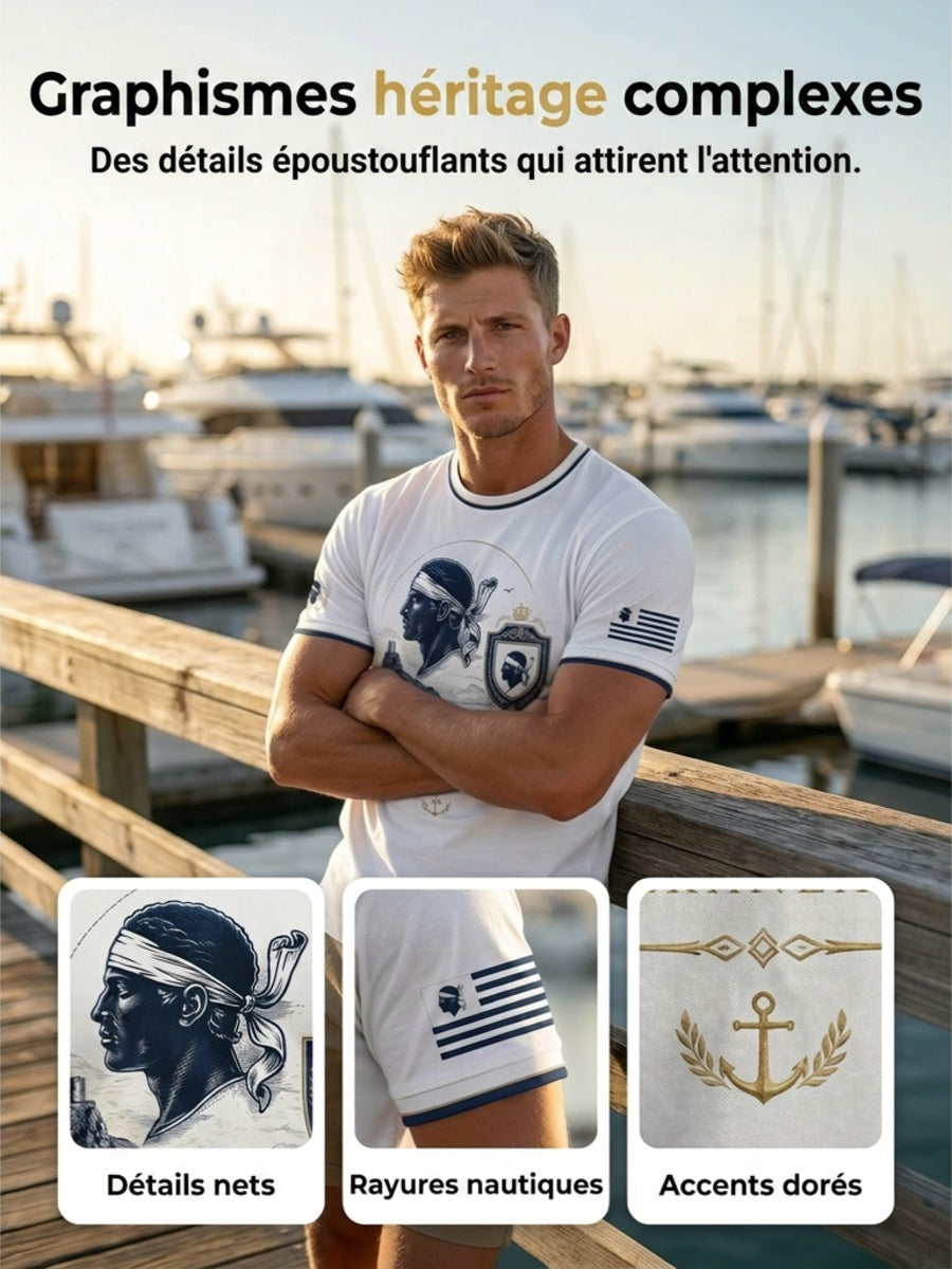 T-shirt pour homme imprimé du drapeau de la Corse