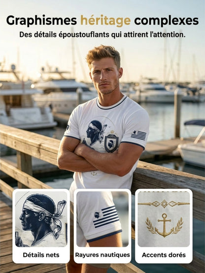 T-shirt pour homme imprimé du drapeau de la Corse