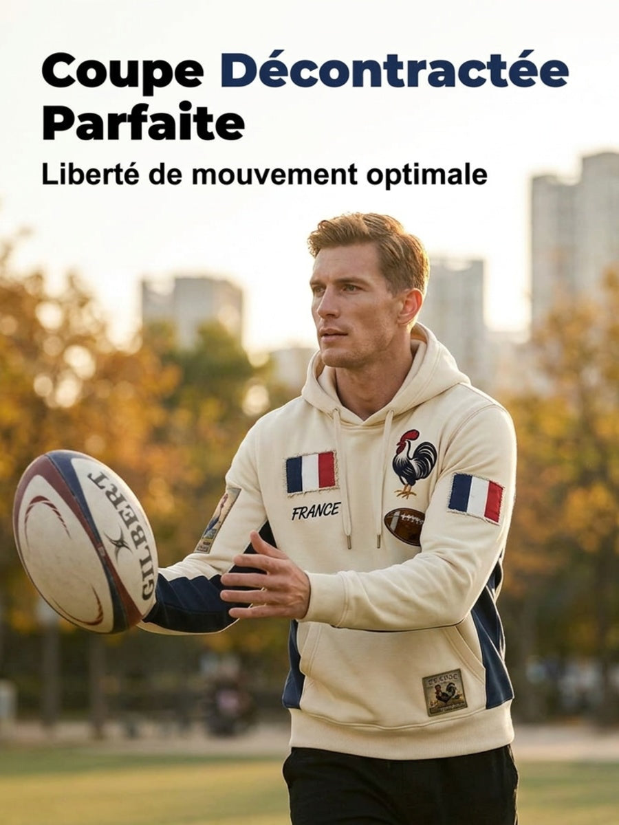 Sweat à capuche confortable en tricot gaufré décontracté rétro à la française