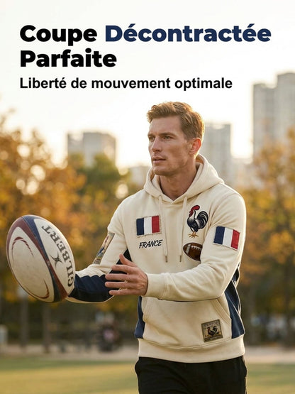 Sweat à capuche confortable en tricot gaufré décontracté rétro à la française