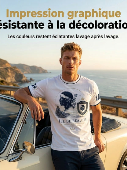 T-shirt pour homme imprimé du drapeau de la Corse