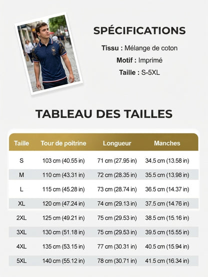 Polo homme imprimé France Football