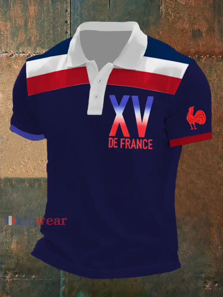 Polo à manches courtes XV De France Homme Bleu Marine / S