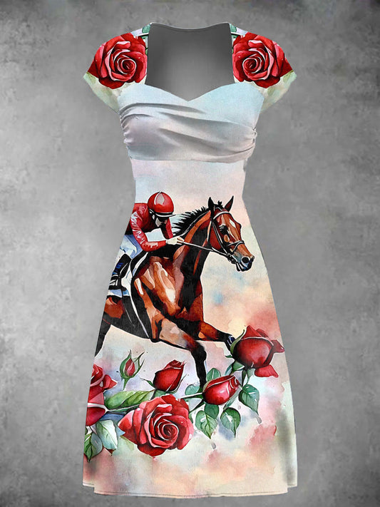 Robe Derby Horse Art Print Femme