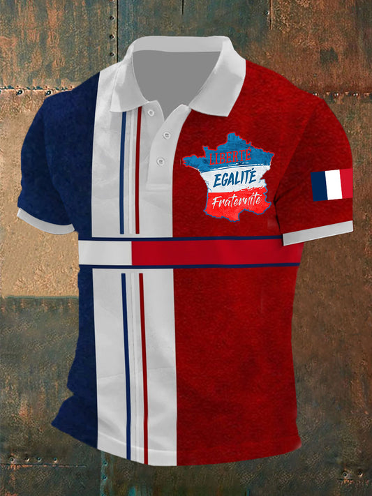 Polo à manches courtes Liberte Egalite Fraternite Homme