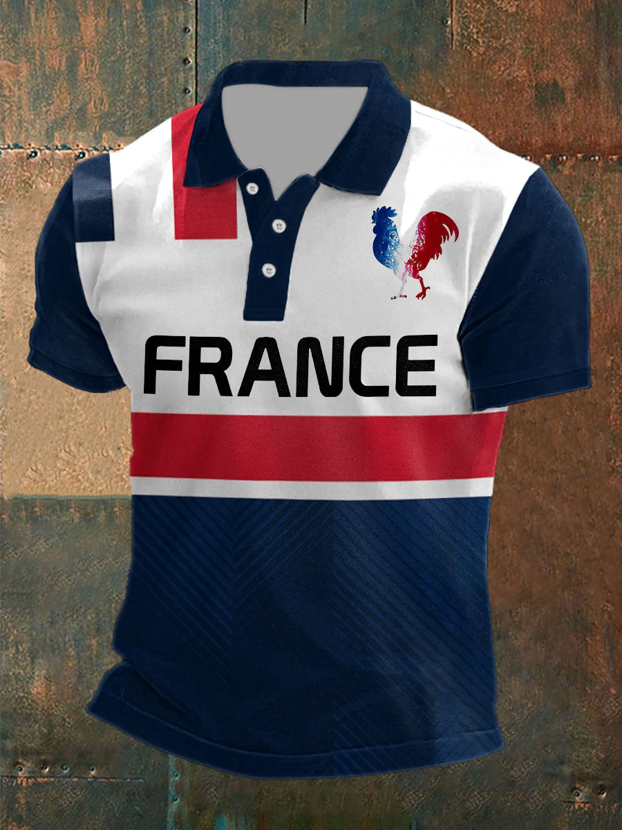 Polo imprimé France Le Coq Gaulois Homme