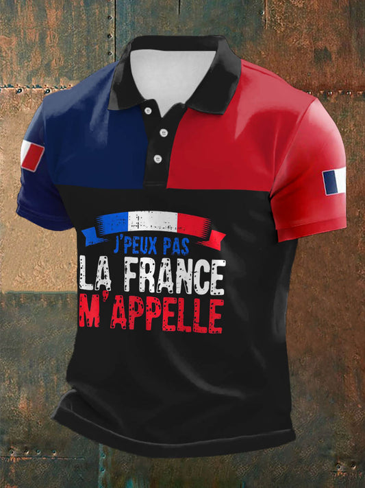 Polo à manches courtes imprimé Liberte Egalite Fraternite Homme