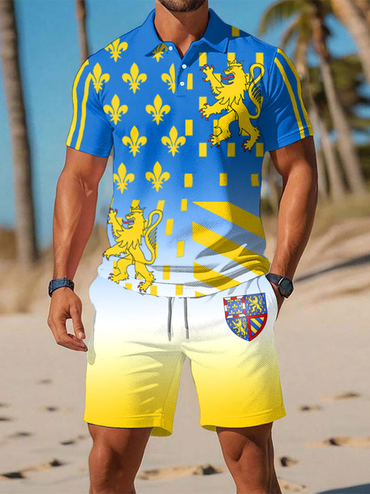 Polo Homme Imprimé Drapeau Bourgogne-Franche-Comté