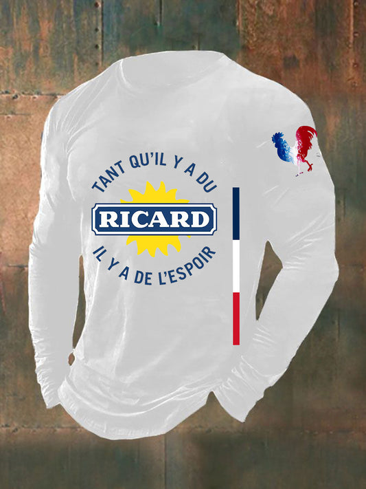 T-shirt col rond à manches longues Tant Qu'Y A Du Ricard Homme