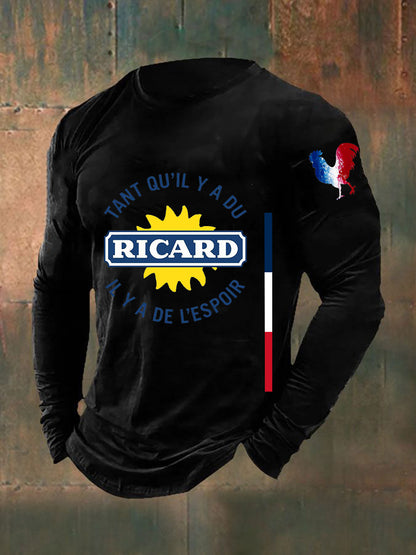 T-shirt col rond à manches longues Tant Qu'Y A Du Ricard Homme