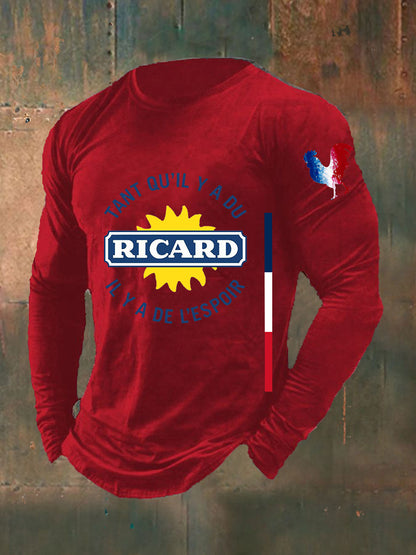 T-shirt col rond à manches longues Tant Qu'Y A Du Ricard Homme