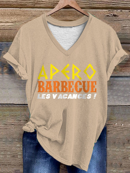 T-shirt Apéro barbecue les vacances pour femme