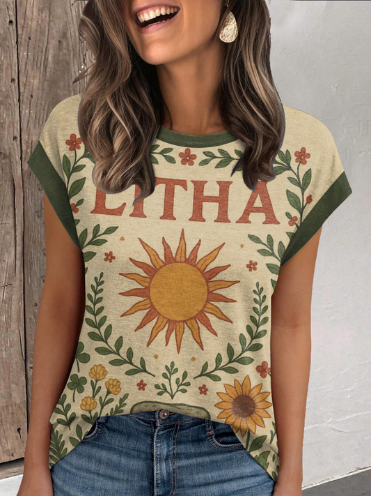T-shirt litha soleil et tournesol femme