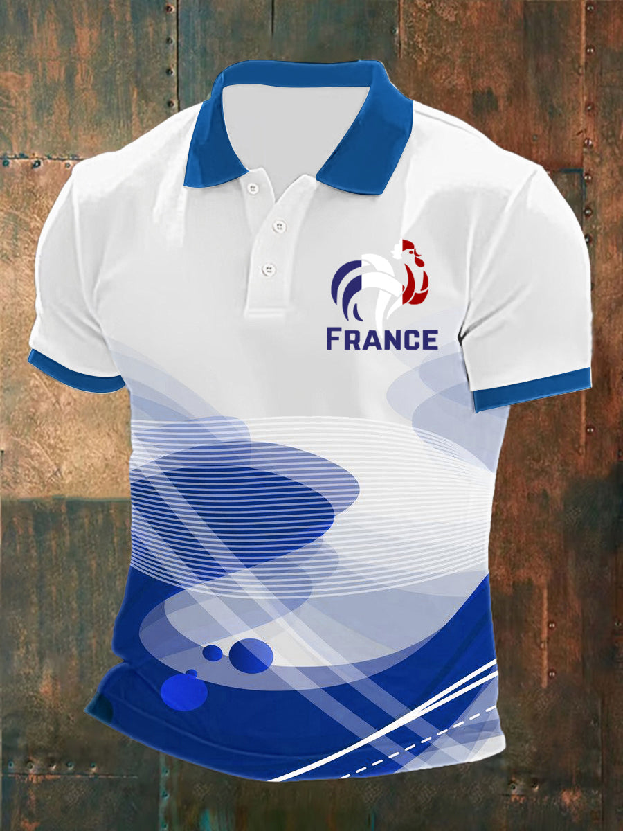 Polo imprimé France Le Coq Gaulois Homme