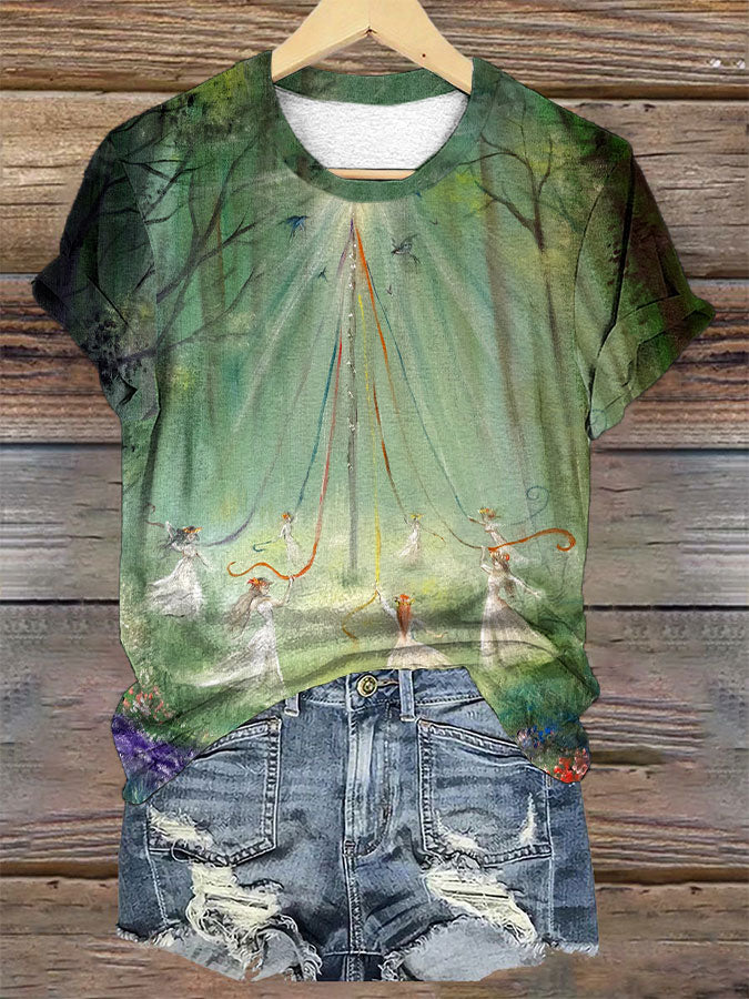 T-shirt décontracté Maypole Dancing Femme