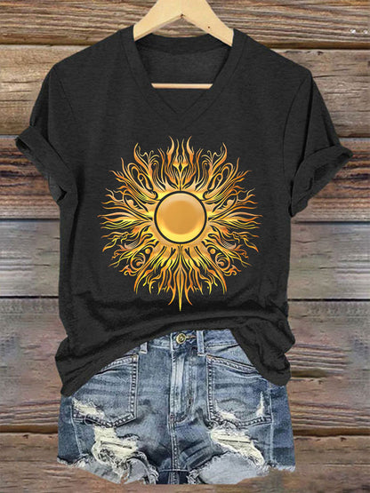 T-shirt Midsummer Sun V Neck Femme