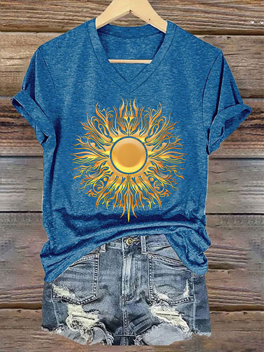 T-shirt Midsummer Sun V Neck Femme