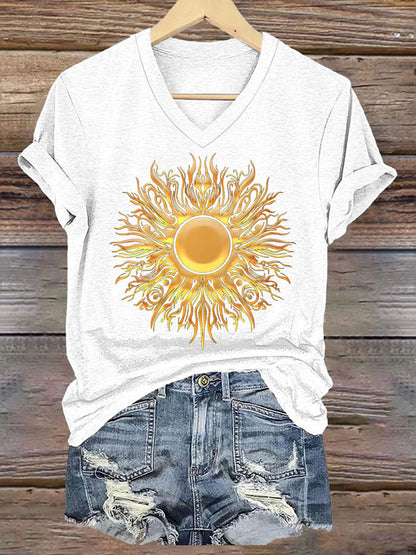 T-shirt Midsummer Sun V Neck Femme