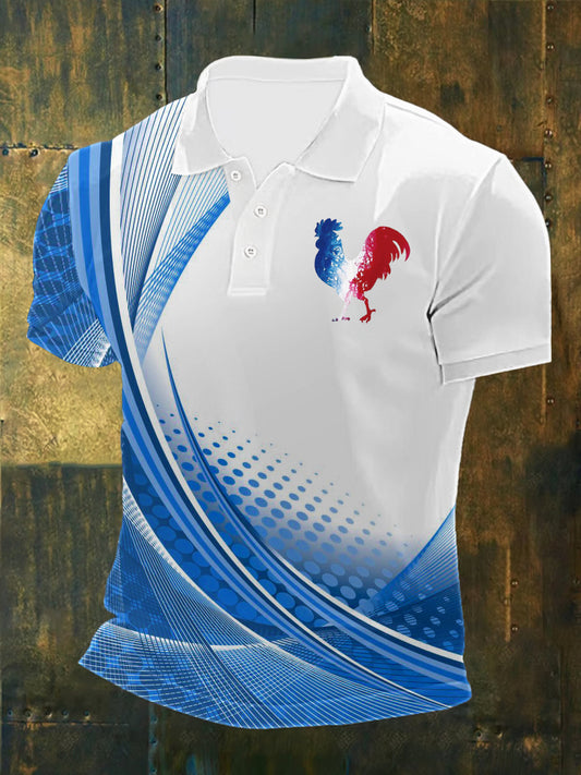 Polo imprimé France Le Coq Gaulois Homme