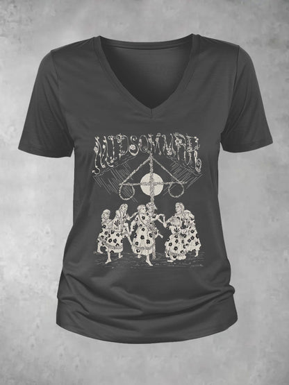 T-shirt décontracté imprimé Midsummer pour femmes
