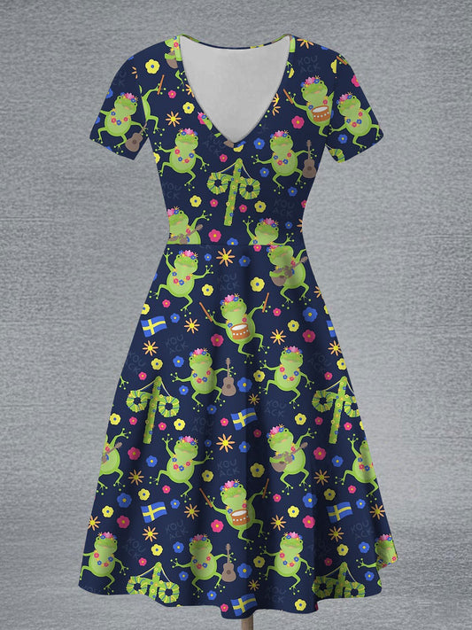 Robe à manches courtes pour femmes