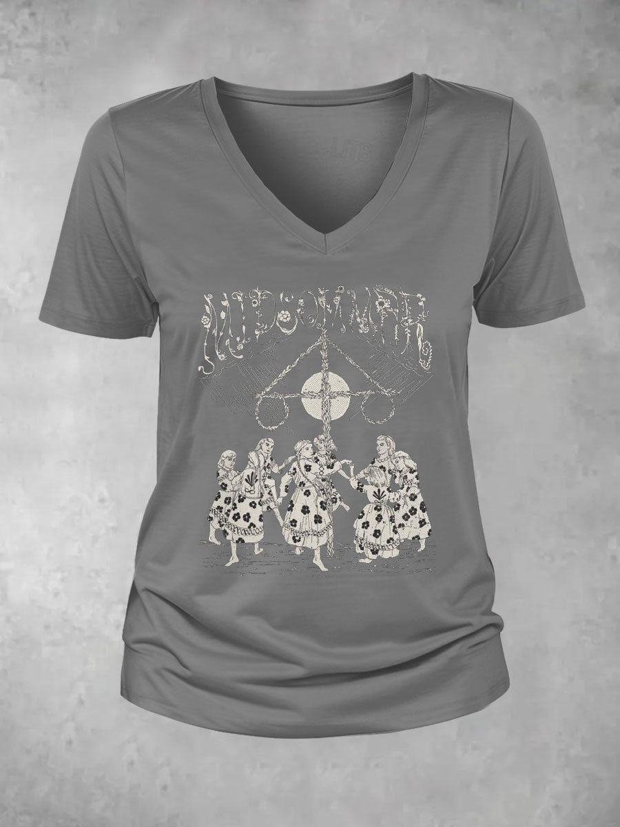 T-shirt décontracté imprimé Midsummer pour femmes