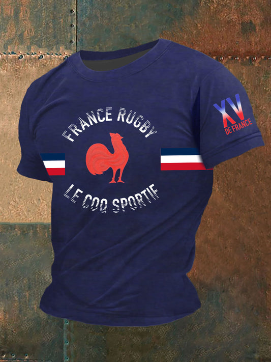 T-shirt à manches courtes France Rugby Homme Bleu Marine / S