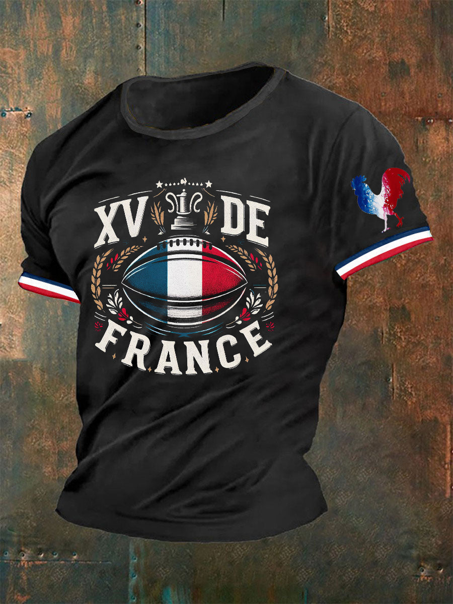 T-shirt XV DE France Le Coq Gaulois pour homme Noir / S