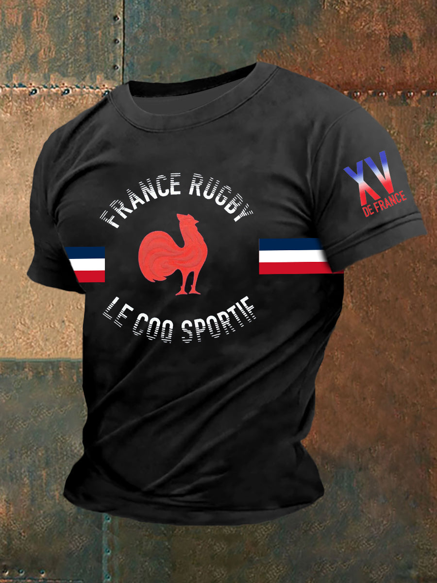 T-shirt à manches courtes France Rugby Homme Noir / S