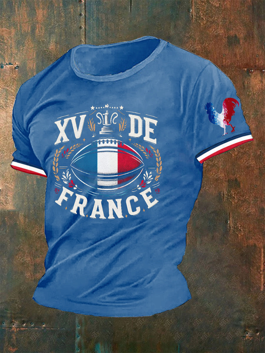 T-shirt XV DE France Le Coq Gaulois pour homme Bleu / S