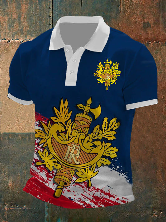 Polo à manches courtes France Homme Bleu / S