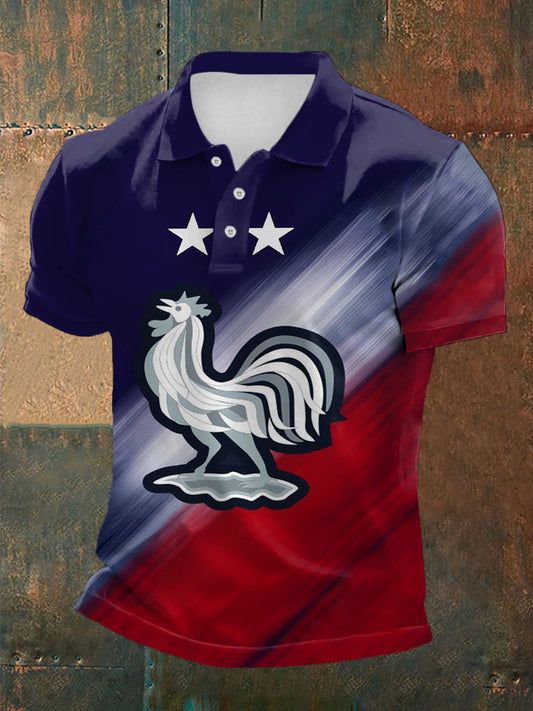 Le drapeau français des hommes conçoivent le polo à manches courtes comme image / S