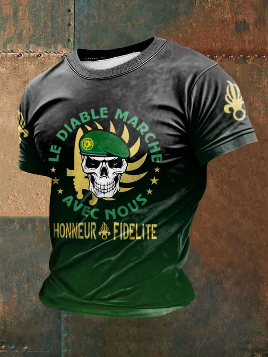 T-shirt à manches courtes imprimé de la Légion étrangère française pour homme comme image / S