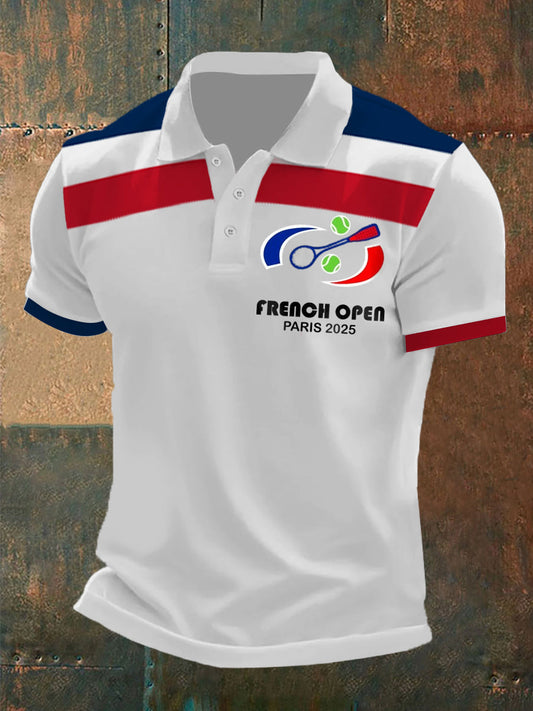 Polo à manches courtes pour homme French open 2025 Tennis Printed Blanc / S