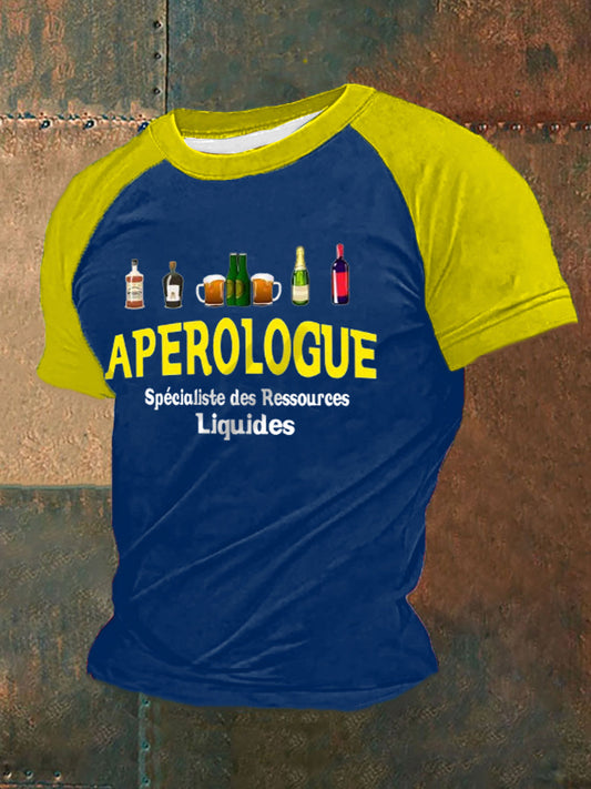 T-shirt à manches courtes imprimé Apérologue Homme comme image / S