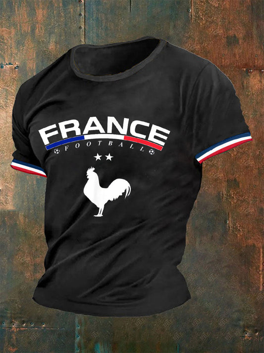T-shirt manches courtes France Football Coq pour homme Noir / S