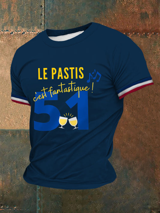 T-shirt 51 Pastis Alcohol Imprimé à manches courtes Homme Bleu Marine / S