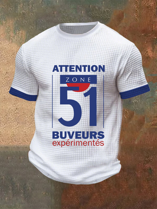 Chemise à manches courtes Pastis Zone 51 Waffle Homme Blanc / S