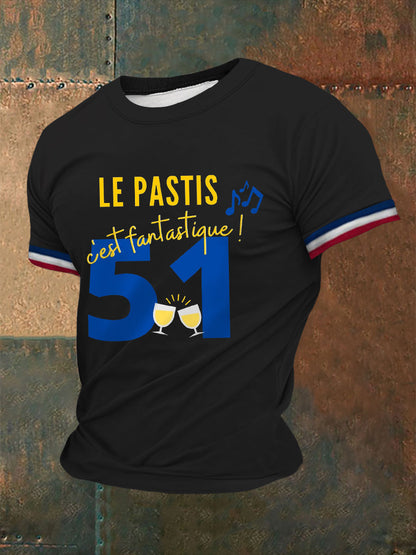 T-shirt 51 Pastis Alcohol Imprimé à manches courtes Homme Noir / S