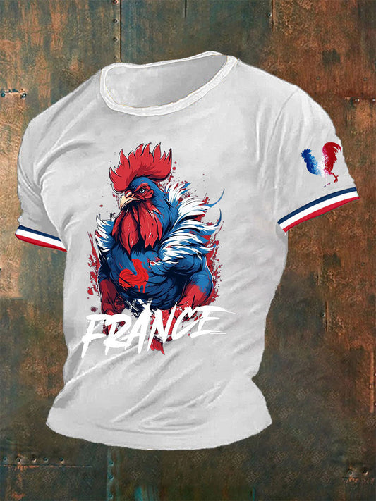 T-shirt imprimé France Le Coq Gaulois Homme Blanc / S