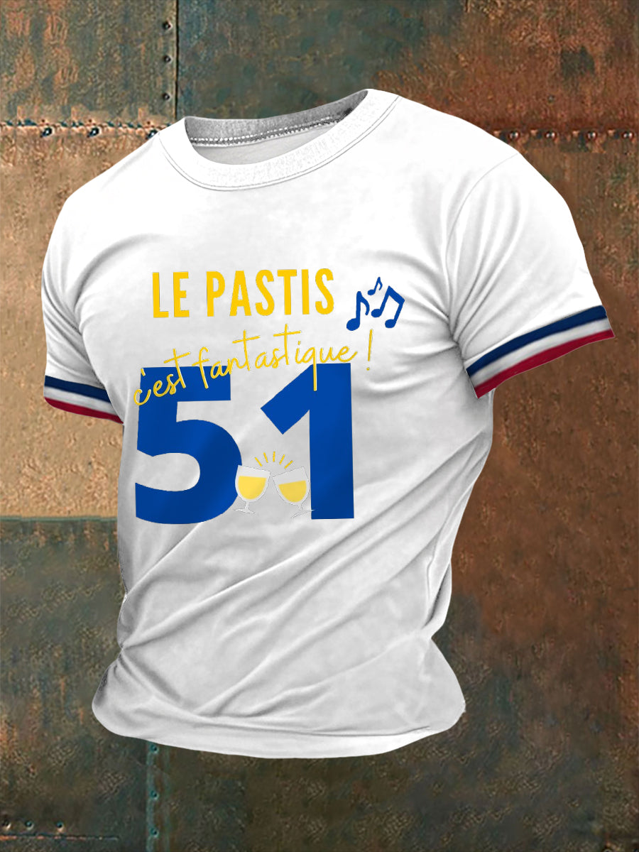 T-shirt 51 Pastis Alcohol Imprimé à manches courtes Homme Blanc / S